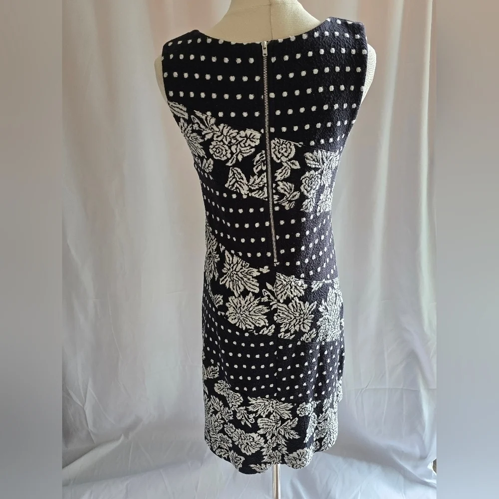Maeve Anthropologie Floral Dot Sleeveless Sheath Dress Black and White Sz Small - Picture 5 of 12